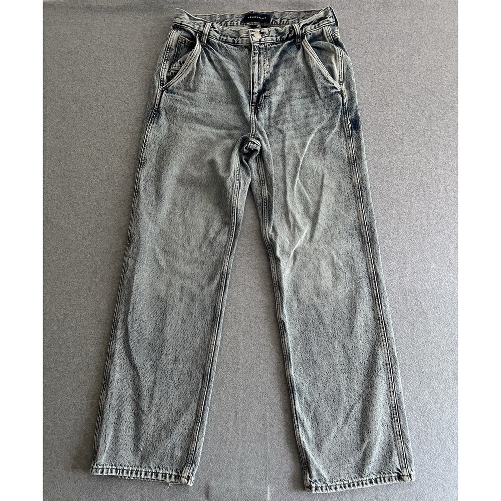 Aeropostale 90's Baggy Women's Jeans‎ Size 10R Y2K Wide Leg Light Acid Wash 32"